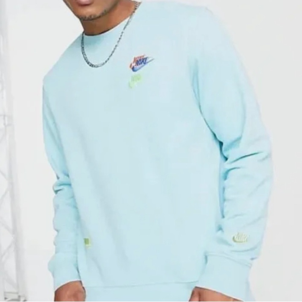 Nike Double Swoosh Men's Sz Medium L Sweatshirt Top French Terry